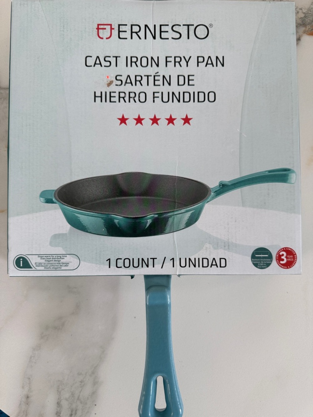 Cast Iron Fry Pan in Teal